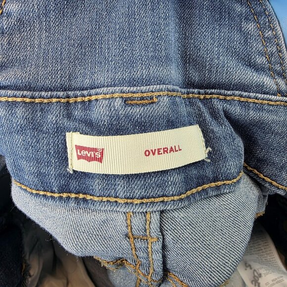 Levis Overalls Youth Size 14 Blue Denim Adjustable Straps Straight Leg Jeans - Picture 10 of 13